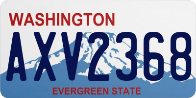 WA license plate AXV2368