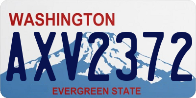 WA license plate AXV2372