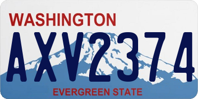 WA license plate AXV2374