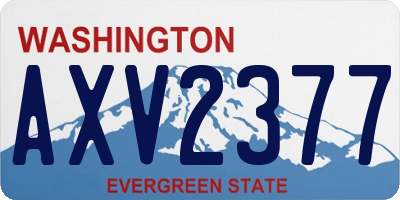WA license plate AXV2377