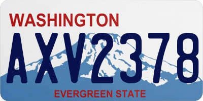 WA license plate AXV2378