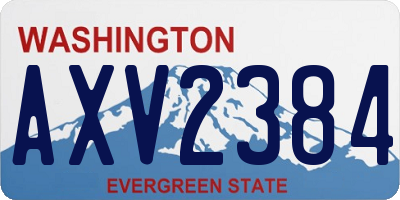 WA license plate AXV2384
