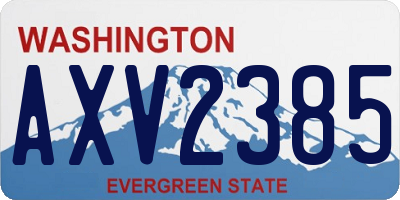 WA license plate AXV2385