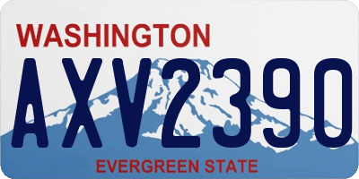 WA license plate AXV2390