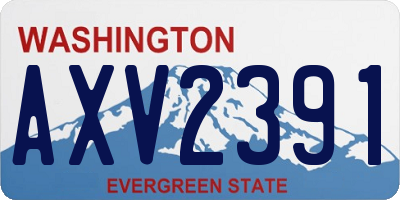 WA license plate AXV2391