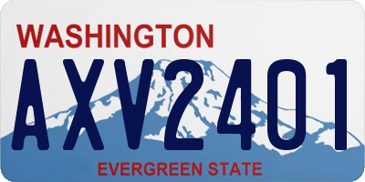 WA license plate AXV2401