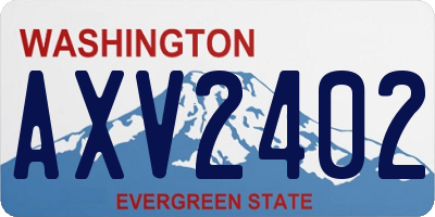 WA license plate AXV2402