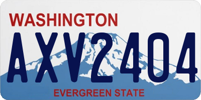 WA license plate AXV2404