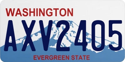 WA license plate AXV2405