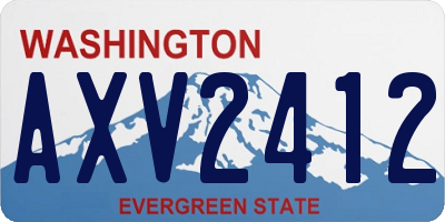 WA license plate AXV2412