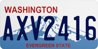 WA license plate AXV2416