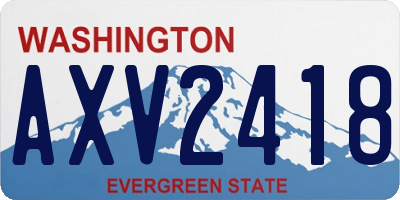 WA license plate AXV2418