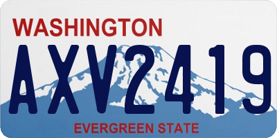 WA license plate AXV2419