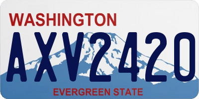 WA license plate AXV2420