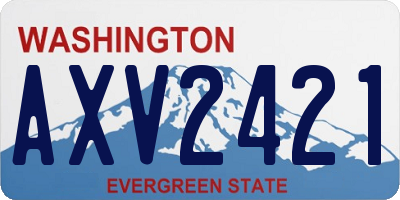 WA license plate AXV2421