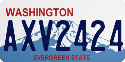 WA license plate AXV2424