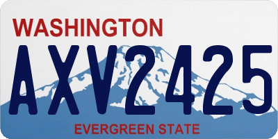 WA license plate AXV2425