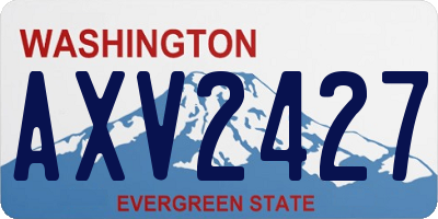 WA license plate AXV2427