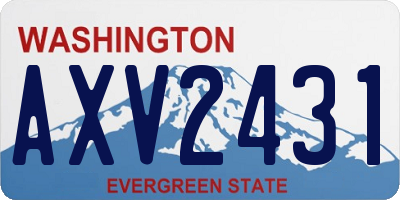 WA license plate AXV2431