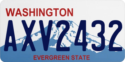 WA license plate AXV2432
