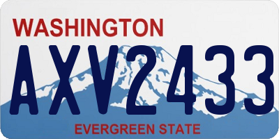 WA license plate AXV2433