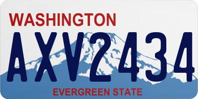 WA license plate AXV2434