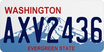 WA license plate AXV2436