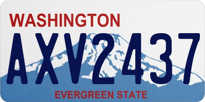 WA license plate AXV2437