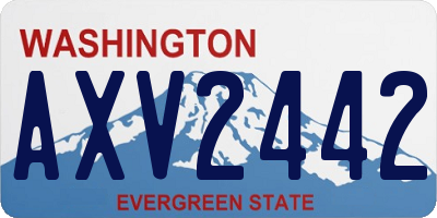 WA license plate AXV2442