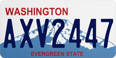 WA license plate AXV2447