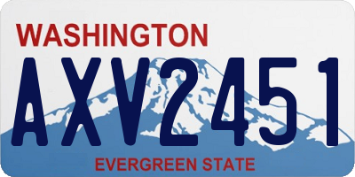 WA license plate AXV2451