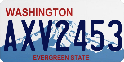 WA license plate AXV2453