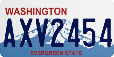 WA license plate AXV2454