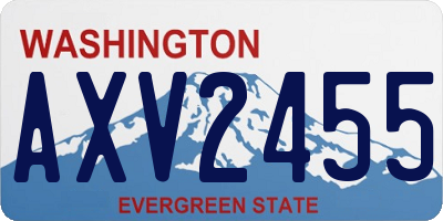 WA license plate AXV2455