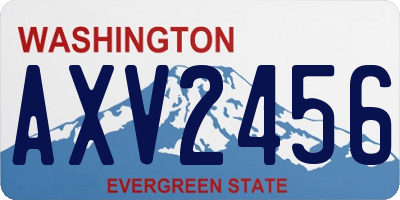 WA license plate AXV2456