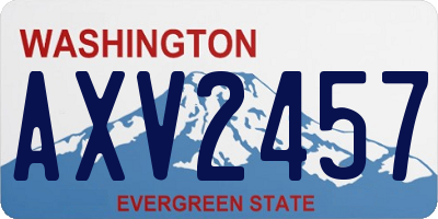 WA license plate AXV2457
