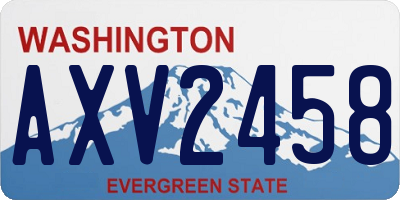 WA license plate AXV2458