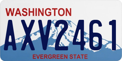 WA license plate AXV2461