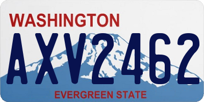 WA license plate AXV2462