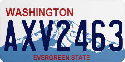 WA license plate AXV2463