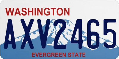WA license plate AXV2465