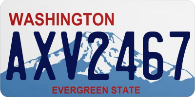 WA license plate AXV2467