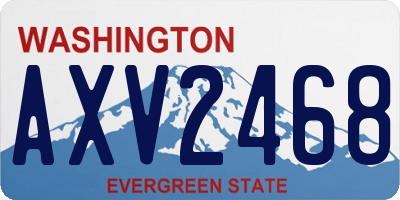 WA license plate AXV2468