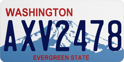 WA license plate AXV2478