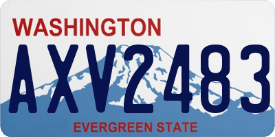 WA license plate AXV2483
