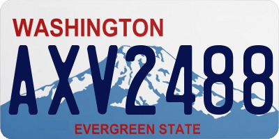 WA license plate AXV2488