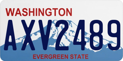 WA license plate AXV2489