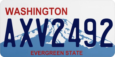 WA license plate AXV2492