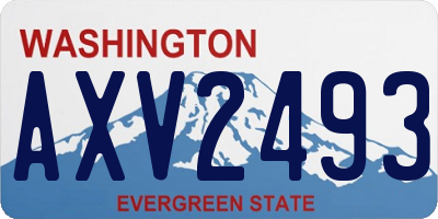WA license plate AXV2493