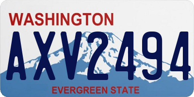 WA license plate AXV2494
